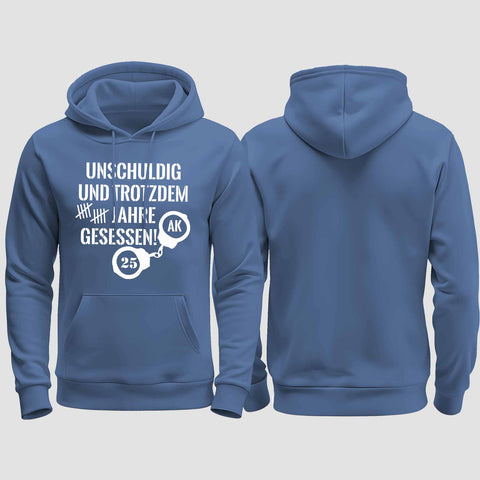 1008 "Unschuldig gesessen" Abschluss regular College Hoodie einseitig bedruckt