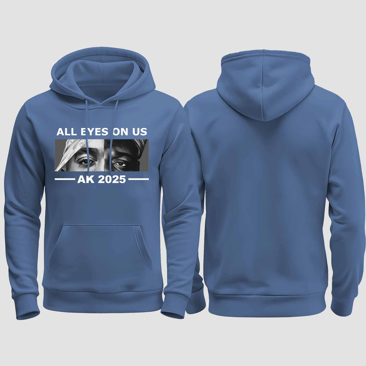 1022 "All Eyes on Us" Abschluss regular College Hoodie einseitig bedruckt