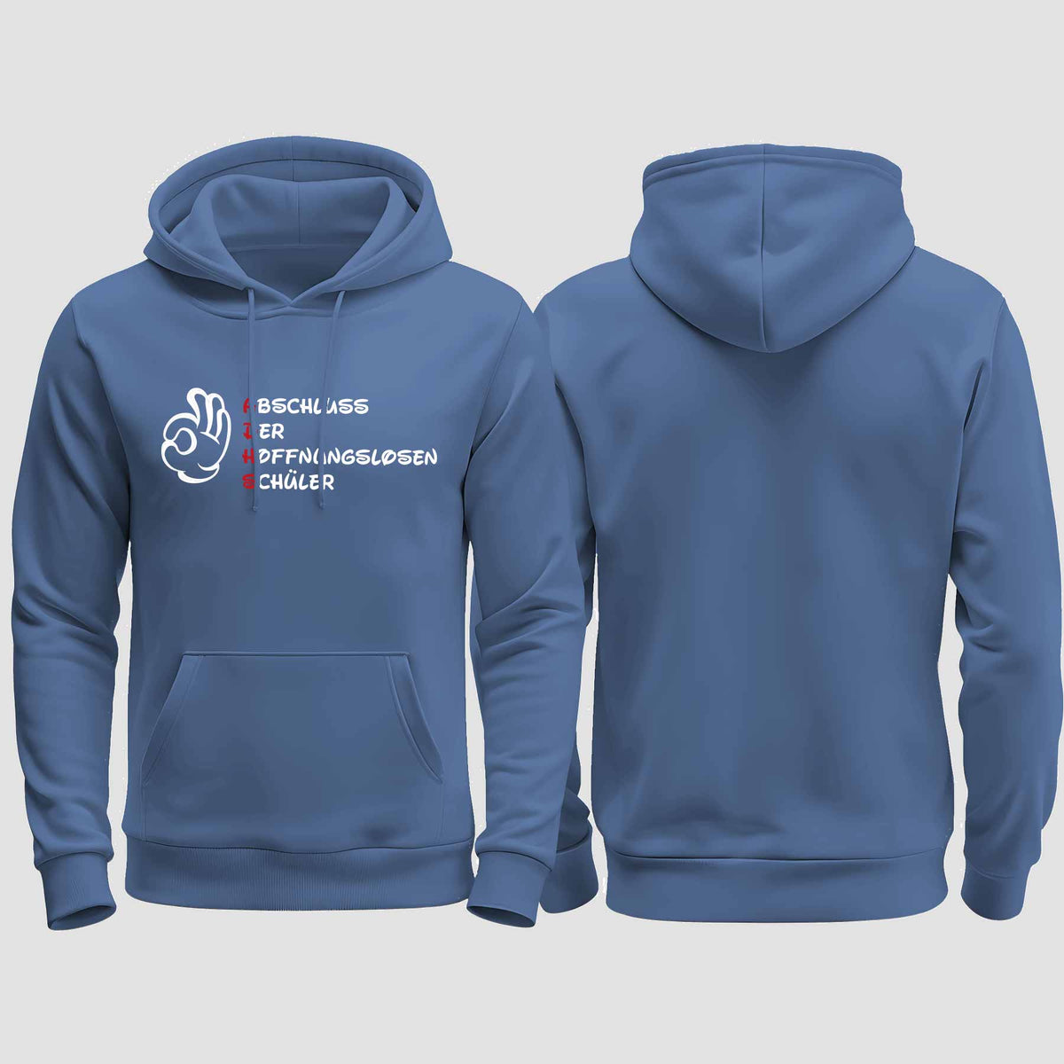 1011 "A.D.H.S." Abschluss regular College Hoodie einseitig bedruckt