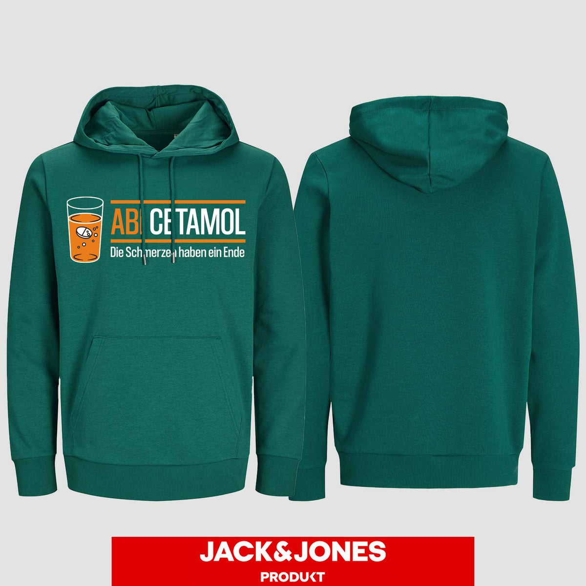 1001 "Abicetamol" Abi Hoodie by Jack&Jones einseitig bedruckt