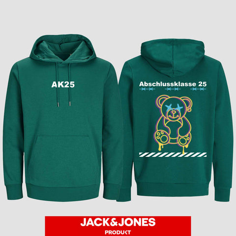 1016 "Teddy X" Abschluss Hoodie by Jack&Jones beidseitig bedruckt