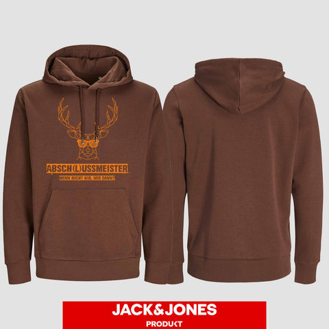 1013 "Absch(l)ussmeister Brille" Abschluss Hoodie by Jack&Jones einseitig bedruckt