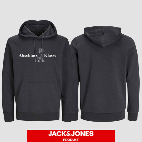 1019 "Abschluss Rose" Abschluss Hoodie by Jack&Jones einseitig bedruckt