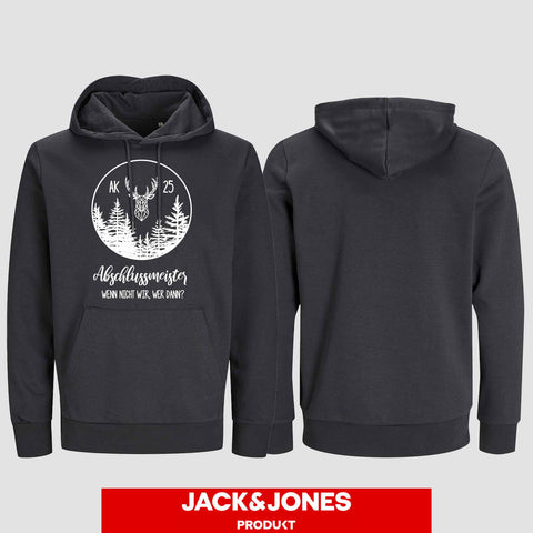 1018 "Abschlussmeister2" Abschluss Hoodie by Jack&Jones einseitig bedruckt