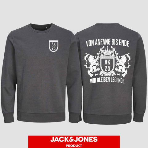 1023 "Anfang bis Ende" Abschluss Sweatshirt by Jack&Jones beidseitig bedruckt