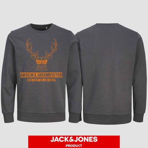 1013 "Abschlussmeister Brille" Abschluss Sweatshirt by Jack&Jones einseitig bedruckt