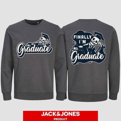 1059 "Finally" Abschluss Sweatshirt by Jack&Jones beidseitig bedruckt