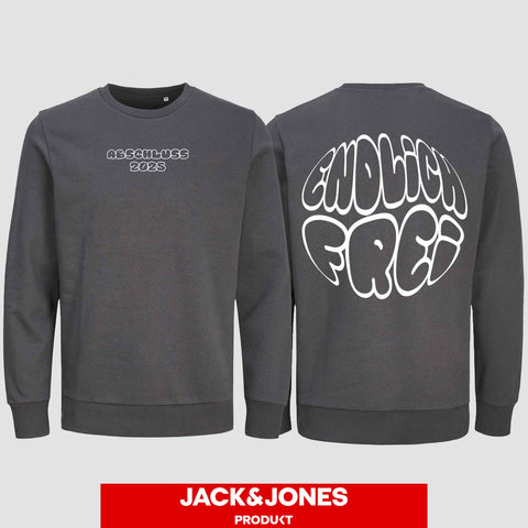 1036 "Endlich frei" Abschluss Sweatshirt by Jack&Jones beidseitig bedruckt