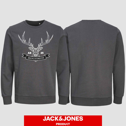 1015 "Abschlussmeister Polygon" Abschluss Sweatshirt by Jack&Jones einseitig bedruckt