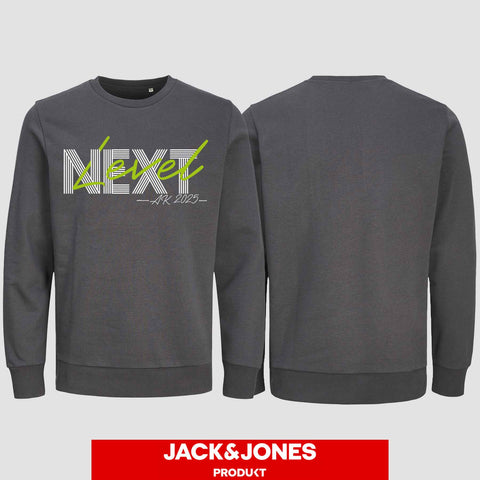 1045 "Next Level" Abschluss Sweatshirt by Jack&Jones einseitig bedruckt