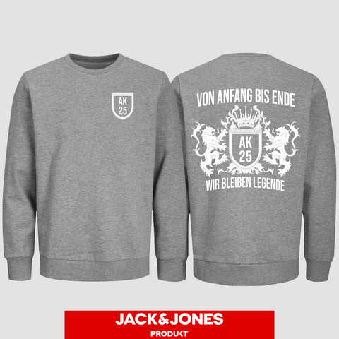 1023 "Anfang bis Ende" Abschluss Sweatshirt by Jack&Jones beidseitig bedruckt