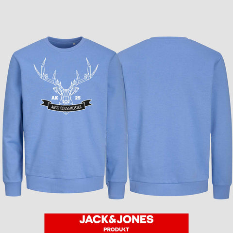 1015 "Abschlussmeister Polygon" Abschluss Sweatshirt by Jack&Jones einseitig bedruckt