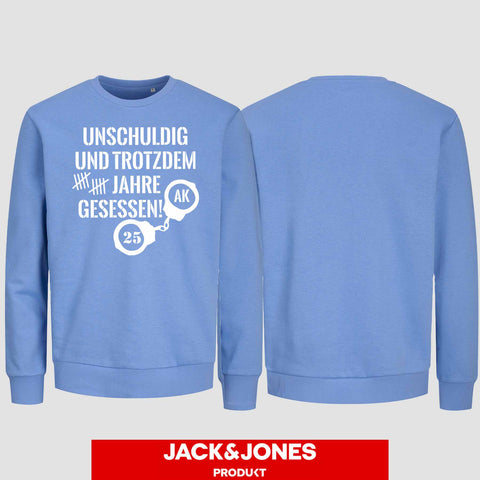 1008 "Unschuldig gesessen" Abschluss Sweatshirt by Jack&Jones einseitig bedruckt