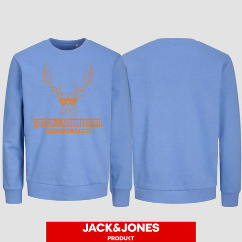 1013 "Abschlussmeister Brille" Abschluss Sweatshirt by Jack&Jones einseitig bedruckt