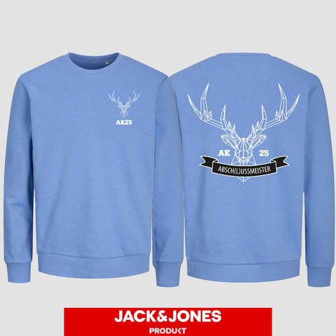 1017 "Abschlussmeister Polygon" Abschluss Sweatshirt by Jack&Jones beidseitig bedruckt