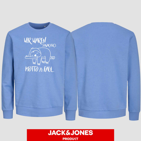 1010 "Zu Faul" Abschluss Sweatshirt by Jack&Jones einseitig bedruckt