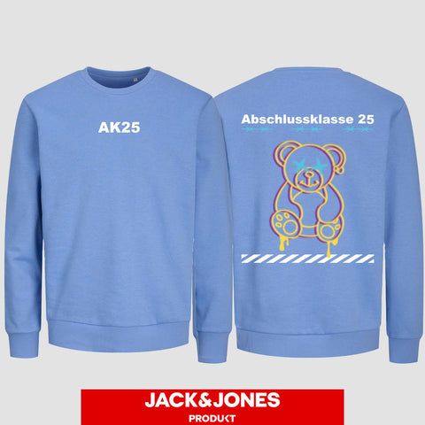 1016 "Teddy X" Abschluss Sweatshirt by Jack&Jones beidseitig bedruckt