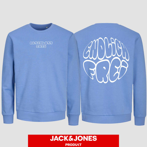 1036 "Endlich frei" Abschluss Sweatshirt by Jack&Jones beidseitig bedruckt