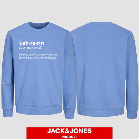 1049 "Definition Lehrerin" Abschluss Sweatshirt by Jack&Jones einseitig bedruckt