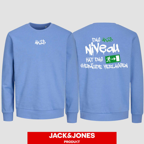 1035 "Niveau" Abschluss Sweatshirt by Jack&Jones beidseitig bedruckt