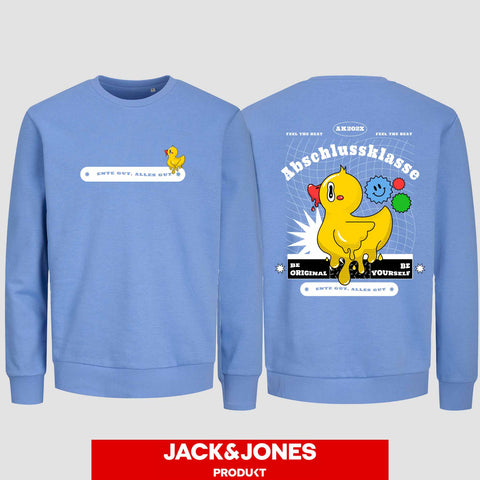 1053 "Ente gut, alles gut" Abschluss Sweatshirt by Jack&Jones beidseitig bedruckt