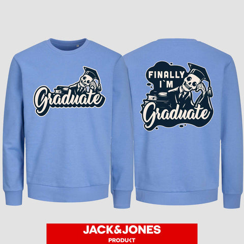 1059 "Finally" Abschluss Sweatshirt by Jack&Jones beidseitig bedruckt