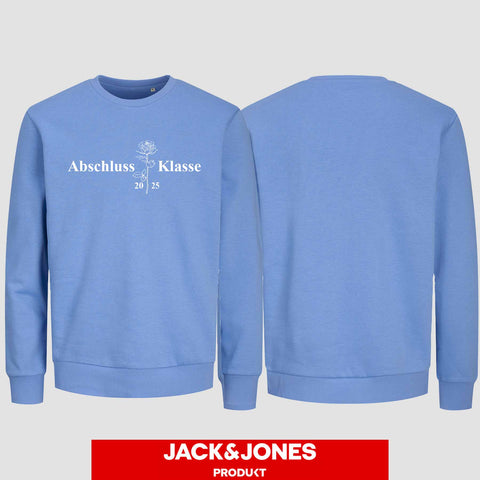 1019 "Abschluss Rose" Abschluss Sweatshirt by Jack&Jones einseitig bedruckt