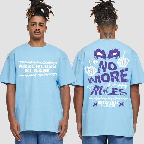 1051 "No more Rules" Abschluss Oversize T-Shirt beidseitig bedruckt