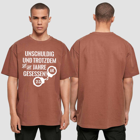 1008 "Unschuldig" Abschluss Oversize T-Shirt einseitig bedruckt