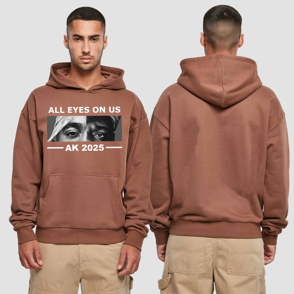 1022 "all Eyes" Abschluss Premium Oversize Hoodie einseitig bedruckt