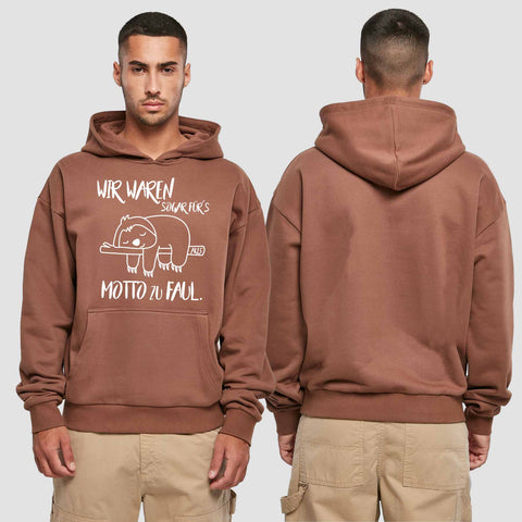 1010 "zu faul" Abschluss Premium Oversize Hoodie einseitig bedruckt