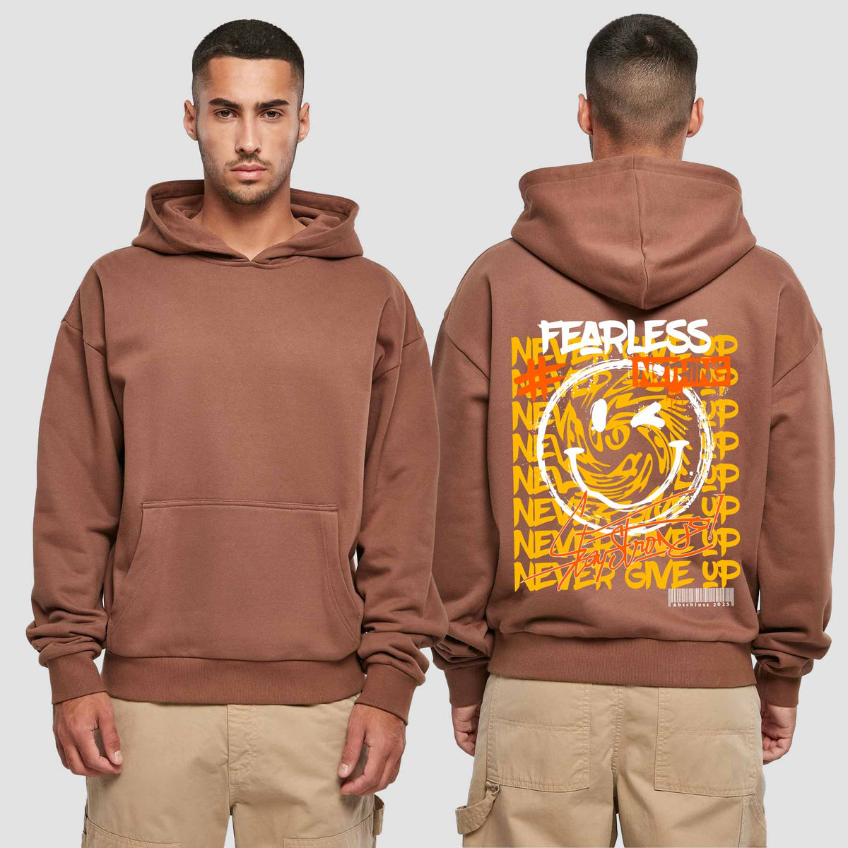 1020 "Smile" Abschluss Premium Oversize Hoodie einseitig bedruckt