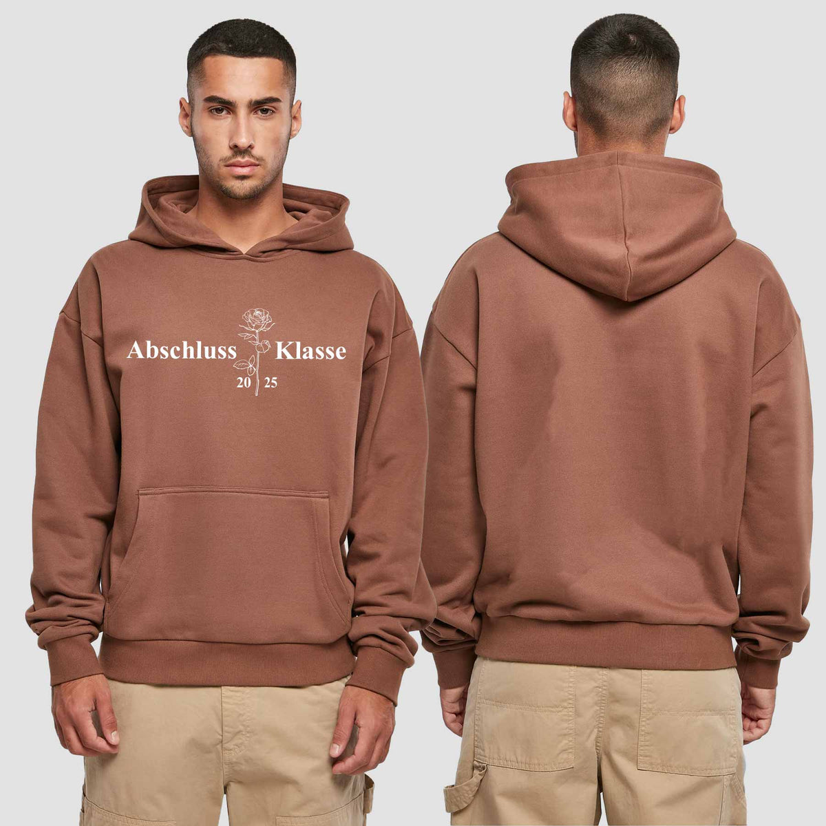 1019 "Abschluss Rose" Abschluss Premium Oversize Hoodie einseitig bedruckt