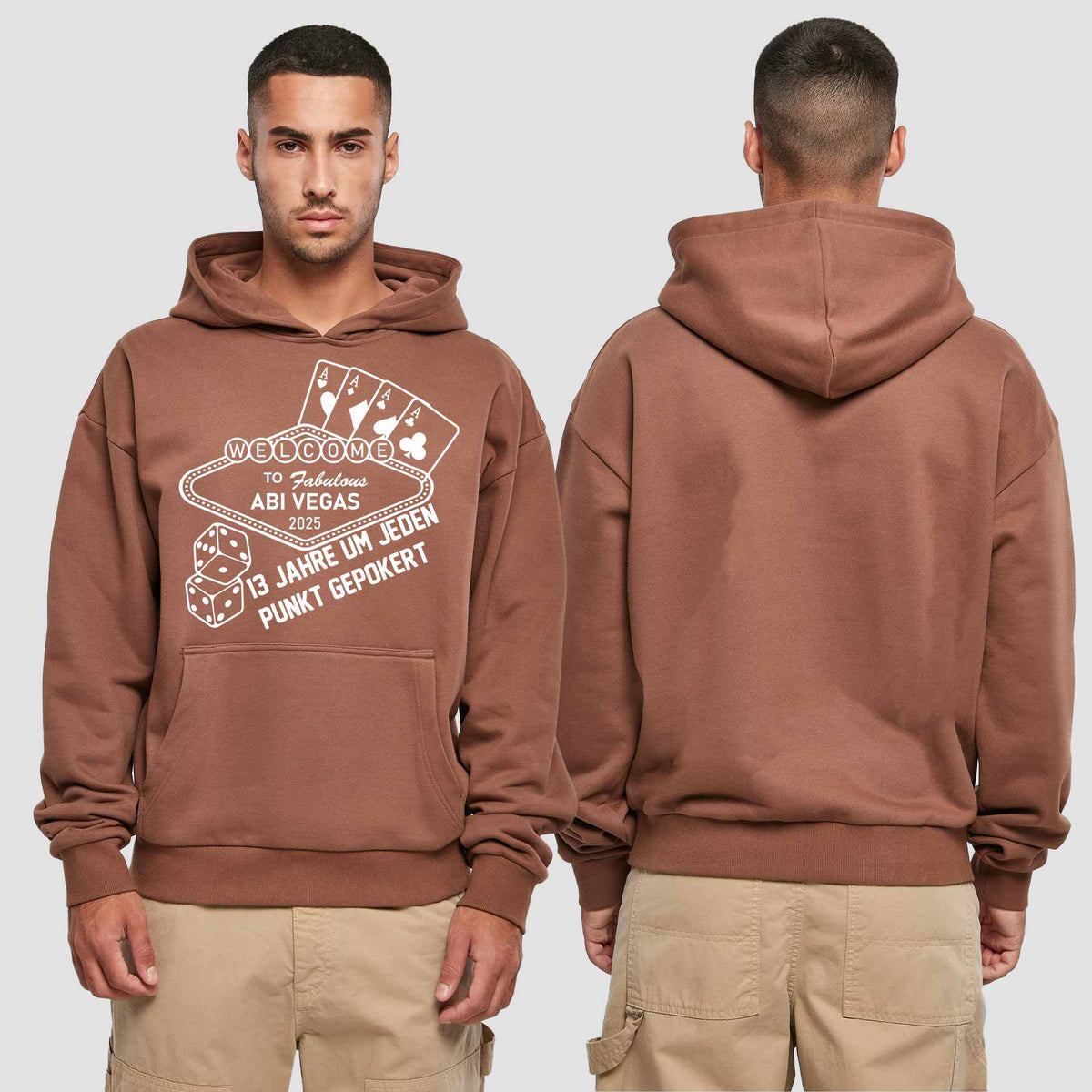 1012 "Abivegas" Abi Premium Oversize Hoodie einseitig bedruckt