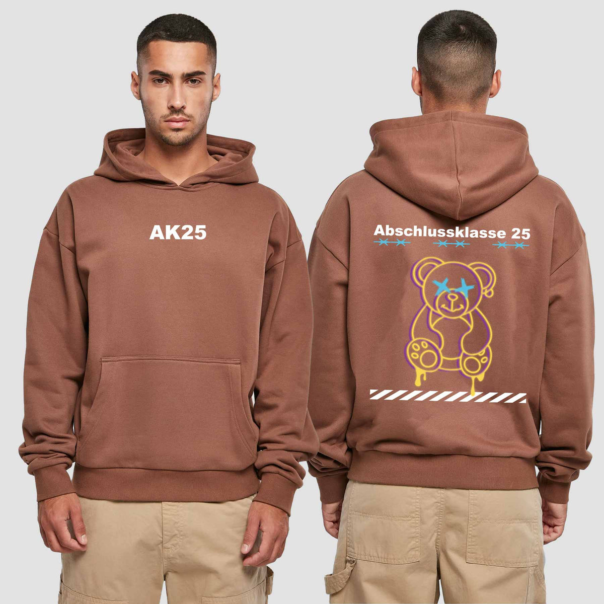 1016 "Teddy" Abschluss Premium Oversize Hoodie beidseitig bedruckt