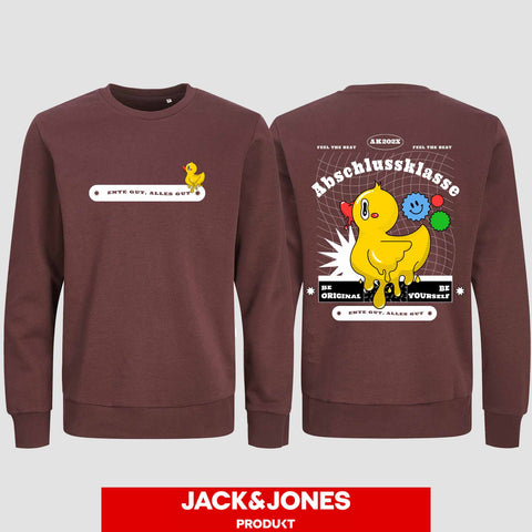 1053 "Ente gut, alles gut" Abschluss Sweatshirt by Jack&Jones beidseitig bedruckt