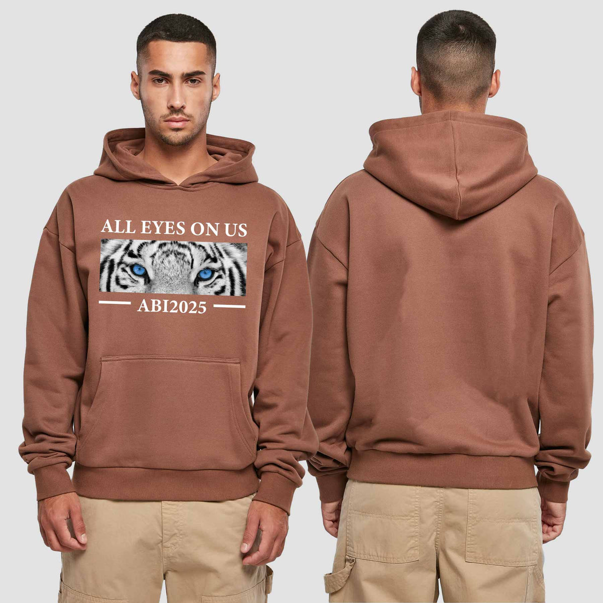 1021 "all Eyes Tiger" Abi Premium Oversize Hoodie einseitig bedruckt