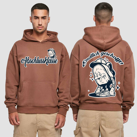 1058 "Endlich" Abschluss Premium Oversize Hoodie beidseitig bedruckt