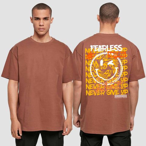 1020 "NEVER GIVE UP" Abschluss Oversize T-Shirt einseitig bedruckt