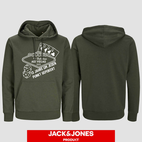 1012 "ABI VEGAS" Abi Hoodie by Jack&Jones einseitig bedruckt