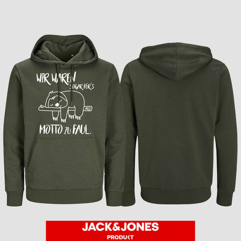 1010 "Für´s Motto zu Faul" Abschluss Hoodie by Jack&Jones einseitig bedruckt