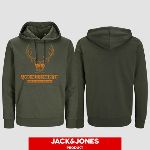 1013 "Absch(l)ussmeister Brille" Abschluss Hoodie by Jack&Jones einseitig bedruckt