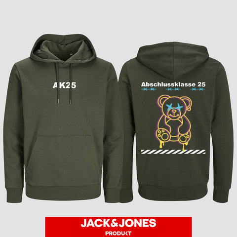 1016 "Teddy X" Abschluss Hoodie by Jack&Jones beidseitig bedruckt