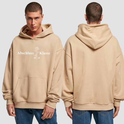 1019 "Abschluss Rose" Abschluss Premium Oversize Hoodie einseitig bedruckt