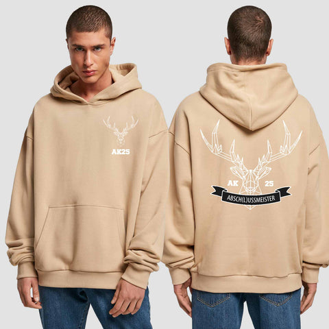 1017 "Abschlussmeister Polygon" Abschluss Premium Oversize Hoodie beidseitig bedruckt