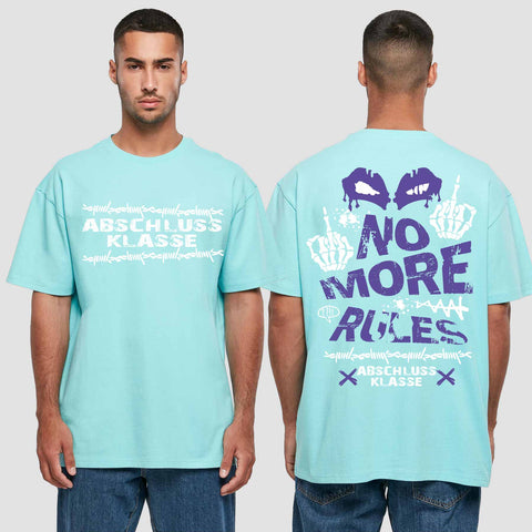 1051 "No more Rules" Abschluss Oversize T-Shirt beidseitig bedruckt