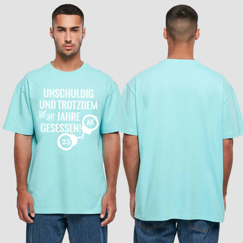 1008 "Unschuldig" Abschluss Oversize T-Shirt einseitig bedruckt