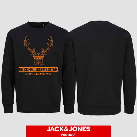 1013 "Abschlussmeister Brille" Abschluss Sweatshirt by Jack&Jones einseitig bedruckt