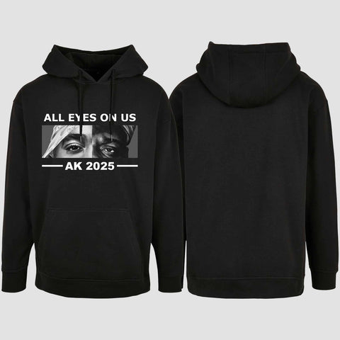 1022 "All Eyes on us" Abschluss Oversize Hoodie einseitig bedruckt