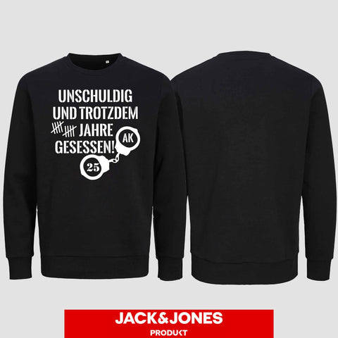 1008 "Unschuldig gesessen" Abschluss Sweatshirt by Jack&Jones einseitig bedruckt